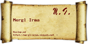 Mergl Irma névjegykártya